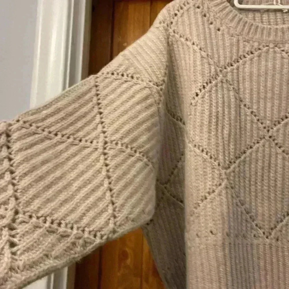 Thakoon Woman’s Argyle Pointelle Sweater In Oatmeal- 100% Wool NWT - Picture 4 of 8